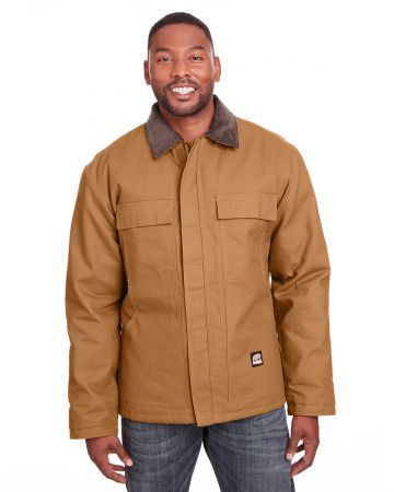 Berne Men Tall Heritage Cotton Duck Chore With Pockets Full Zip Jacket